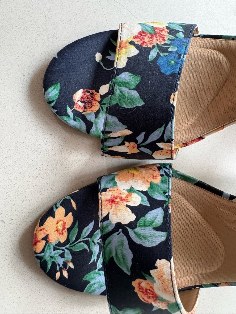 Apt. 9 Navy Floral Ankle-Strap Block Heels - Picture 6 of 8